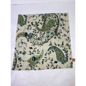 Great Finds Place Mats Good Friends 12 Placemats‎ White Green Paisley 17x16.5